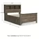 Trinell Brown Full Bookcase Single Side Underbed Storage Bed