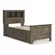 Trinell Brown Twin Bookcase Bed With 2 Storage Drawers