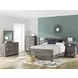 Frandern Gray 2 Drawer Nightstand with USB Charging
