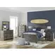 Frandern Gray 2 Drawer Nightstand with USB Charging