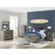Frandern Gray 2 Drawer Nightstand with USB Charging