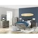 Frandern Gray Full Bookcase Panel Bed
