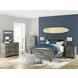 Frandern Gray 2 Drawer Nightstand with USB Charging