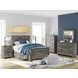 Frandern Gray 2 Drawer Nightstand with USB Charging