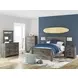 Frandern Gray 2 Drawer Nightstand with USB Charging