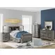 Frandern Gray 2 Drawer Nightstand with USB Charging