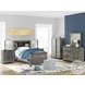Frandern Gray Twin Bookcase Panel Bed