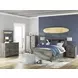 Frandern Gray 2 Drawer Nightstand with USB Charging