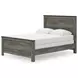 Frandern Black and Gray Queen Panel Bed with Nailhead Trim