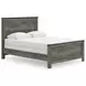 Frandern Black and Gray Queen Panel Bed with Nailhead Trim