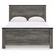 Frandern Black and Gray Queen Panel Bed with Nailhead Trim