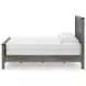Frandern Black and Gray Queen Panel Bed with Nailhead Trim