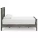 Frandern Black and Gray Queen Panel Bed with Nailhead Trim