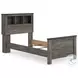 Frandern Gray Twin Bookcase Panel Bed