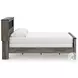 Frandern Gray Queen Bookcase Panel Bed