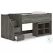 Frandern Gray Twin Loft Bed with Bookcase Storage