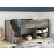 Frandern Gray Twin Loft Bed with Bookcase Storage