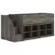 Frandern Warm Gray Twin Loft Bed with Bookcase Storage