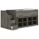 Frandern Warm Gray Twin Loft Bed with Bookcase Storage