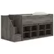 Frandern Warm Gray Twin Loft Bed with Bookcase Storage