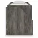 Frandern Warm Gray Twin Loft Bed with Bookcase Storage