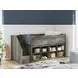 Frandern Warm Gray Twin Loft Bed with Bookcase Storage