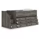 Frandern Warm Gray Twin Loft Bed with Drawer Storage