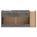 Frandern Warm Gray Twin Loft Bed with Drawer Storage
