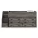 Frandern Warm Gray Twin Loft Bed with Drawer Storage
