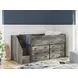 Frandern Warm Gray Twin Loft Bed with Drawer Storage