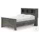 Frandern Gray Full Bookcase Panel Bed with Storage