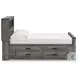 Frandern Gray Full Bookcase Panel Bed with Storage