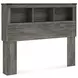 Frandern Rusti Warm Gray Full Bookcase Headboard