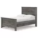 Frandern Black and Gray Full Storage Panel Bed with Nailhead Trim