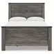 Frandern Black and Gray Full Storage Panel Bed with Nailhead Trim