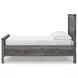 Frandern Black and Gray Full Storage Panel Bed with Nailhead Trim
