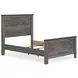 Frandern Black and Gray Full Panel Bed with Nailhead Trim