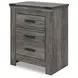 Frandern Gray 2 Drawer Nightstand with USB Charging