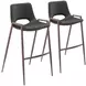 Desi Black Bar Stool with Walnut Legs Set Of 2