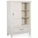 Willowbrook Egg Shell White and Cream Upholstered Wall Panel Bedroom Set with 2 Nightstand and USB Charging
