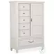 Willowbrook Egg Shell White Wall Panel Bedroom Set with 2 Nightstand and USB Charging