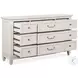 Willowbrook Egg Shell White and Cream Upholstered Wall Panel Bedroom Set with 2 Nightstand and USB Charging