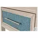 Blue Isles Ocean Blue and Aged Ivory 1 Drawer Woven Nightstand with USB Charging