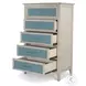 Blue Isles Ocean Blue and Aged Ivory 5 Drawer Woven Chest