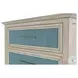 Blue Isles Ocean Blue and Aged Ivory 5 Drawer Woven Chest