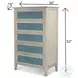 Blue Isles Ocean Blue and Aged Ivory 5 Drawer Woven Chest