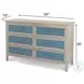 Blue Isles Ocean Blue and Aged Ivory 6 Drawer Woven Dresser