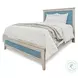 Blue Isles Ocean Blue and Aged Ivory Queen Panel Bed