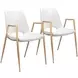 Desi White and Gold Dining Chair Set of 2