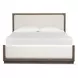 Ashford Lane Dark Umber and Milo Ivory Queen Upholstered Panel Bed